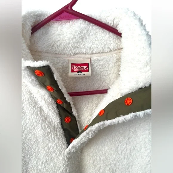 HOMAGE White Sherpa Fleece Pullover Sweater - Picture 3 of 3